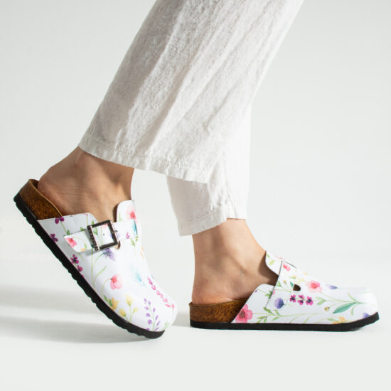 Дамски ортопедични чехли с цветен дизайн /