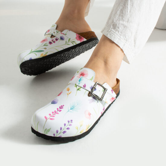 Дамски ортопедични чехли с цветен дизайн /