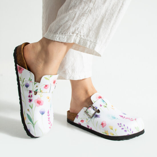 Дамски ортопедични чехли с цветен дизайн /