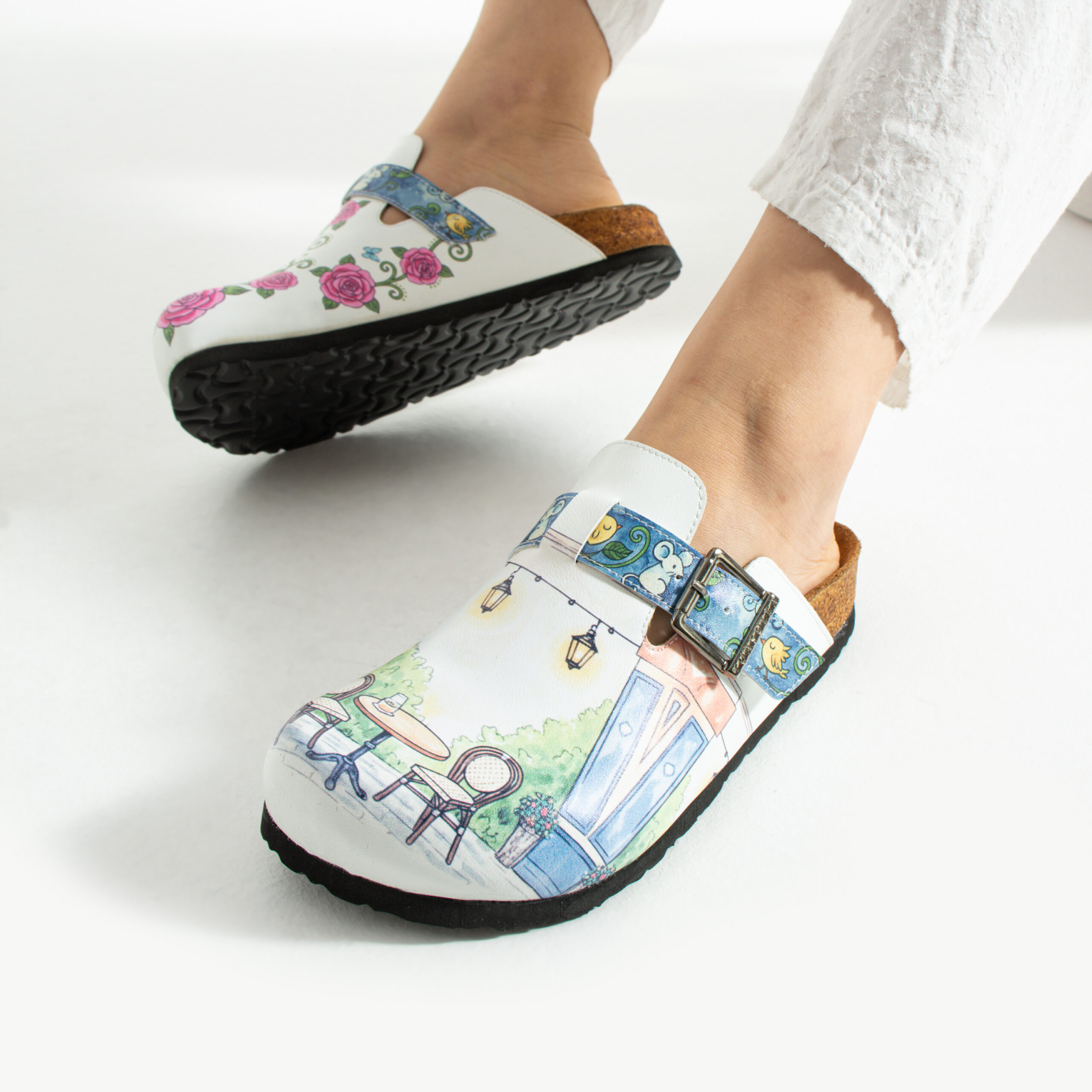 Дамски ортопедични чехли с цветен дизайн Весели чехли Шарени 14 Дамски ортопедични чехли с цветен дизайн - Image 4