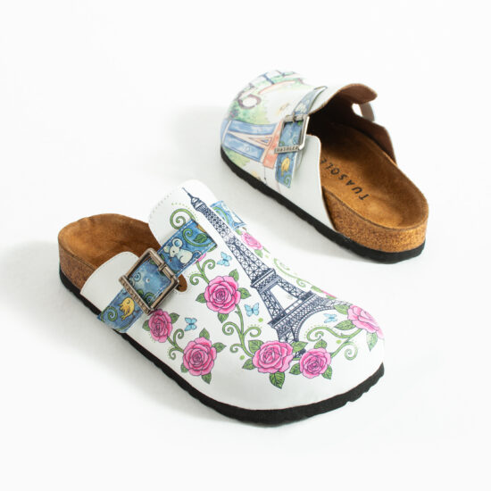 Дамски ортопедични чехли с цветен дизайн /