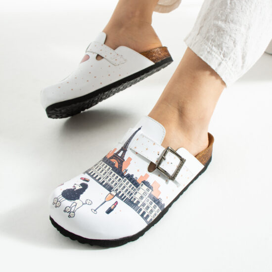 Дамски ортопедични чехли с цветен дизайн /