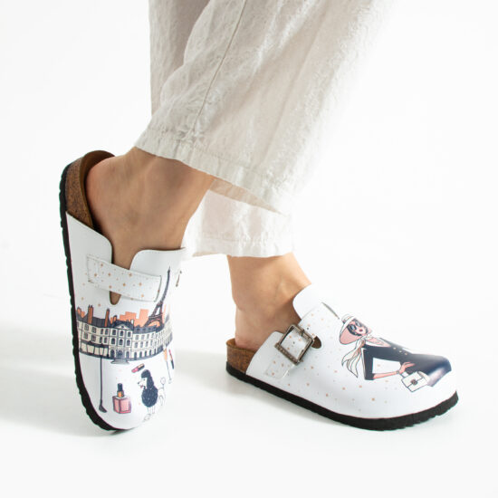 Дамски ортопедични чехли с цветен дизайн /