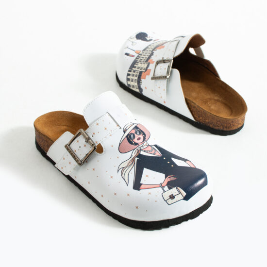 Дамски ортопедични чехли с цветен дизайн /