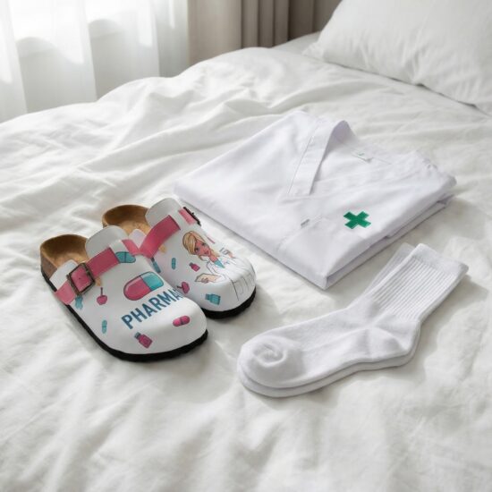 Pharmacy Работни дамски ортопедични чехли за аптека /
