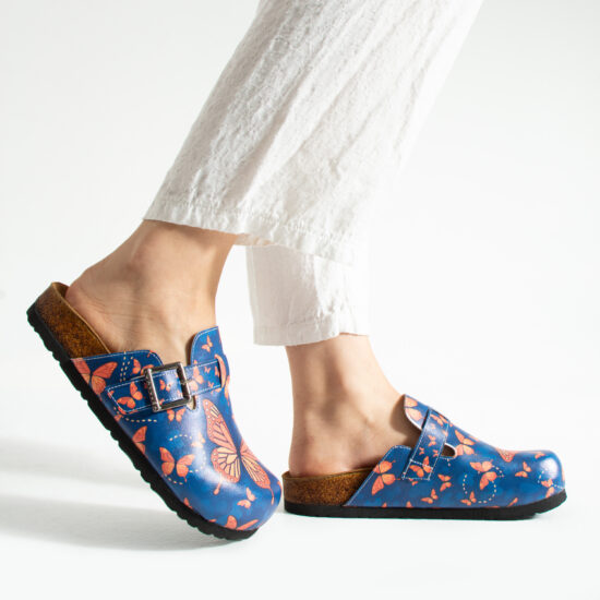 Дамски ортопедични чехли с цветен дизайн /