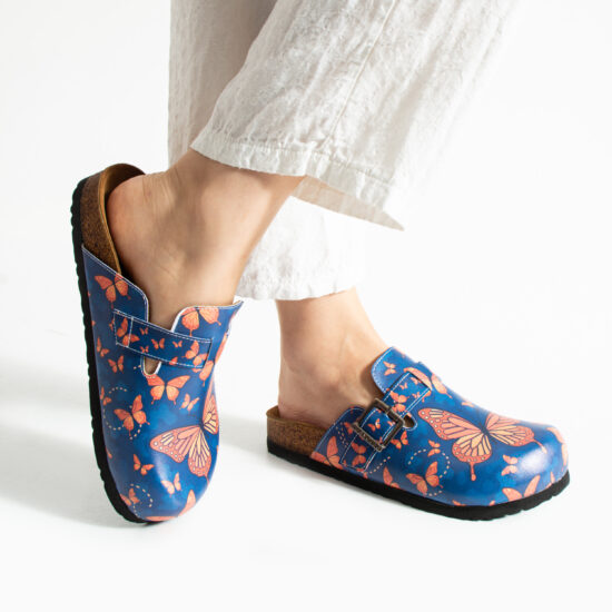 Дамски ортопедични чехли с цветен дизайн /