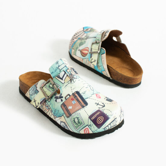 Дамски ортопедични чехли с цветен дизайн /