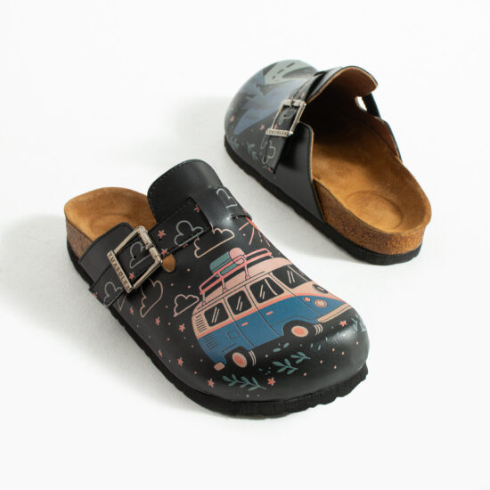 Дамски ортопедични чехли с цветен дизайн /