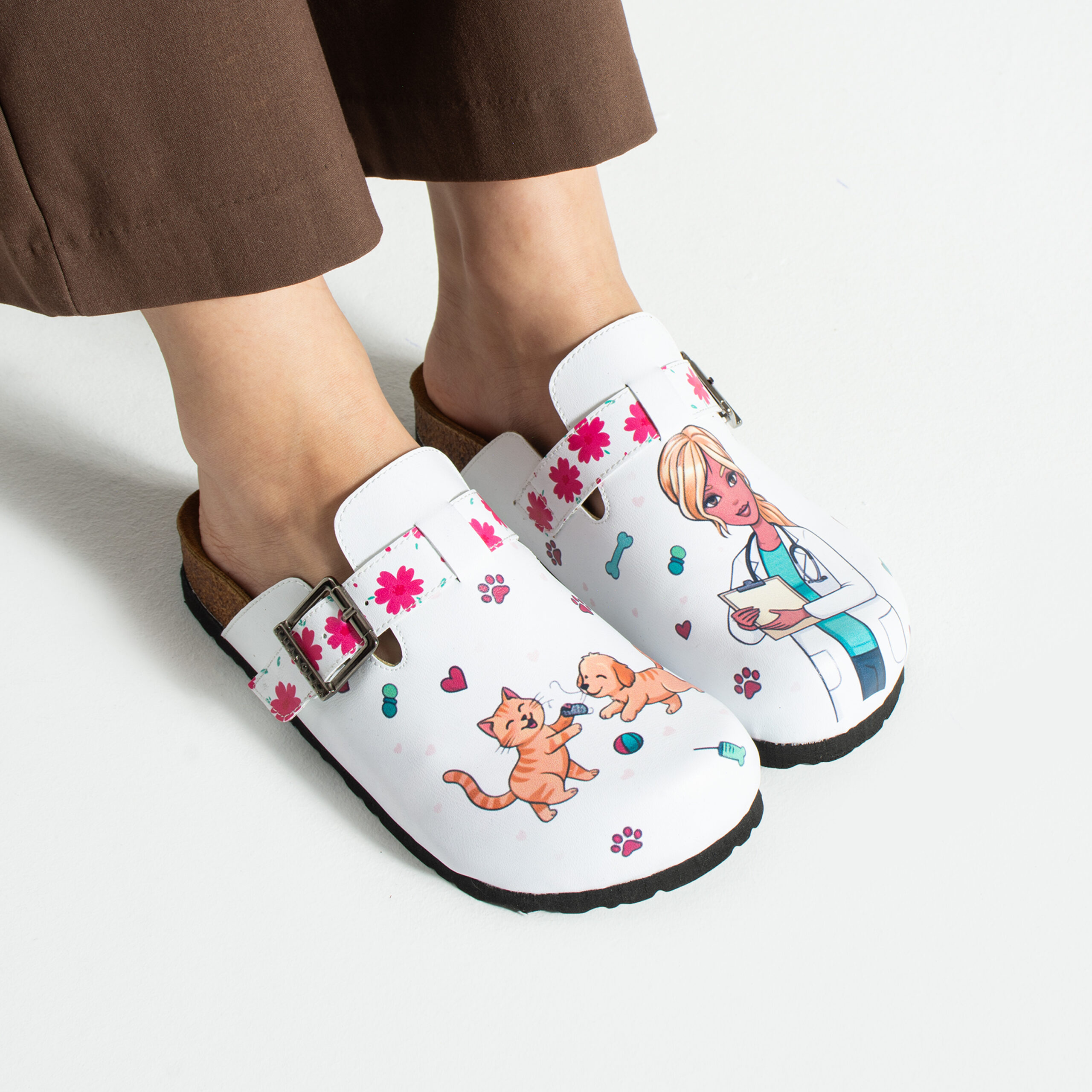 Медицински дамски ортопедични чехли за ветеринар Ортопедични чехли Работа с животни 11 Медицински дамски ортопедични чехли за ветеринар