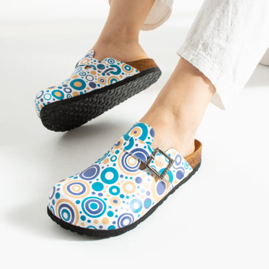 Дамски ортопедични чехли с цветен дизайн /