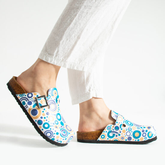 Дамски ортопедични чехли с цветен дизайн /