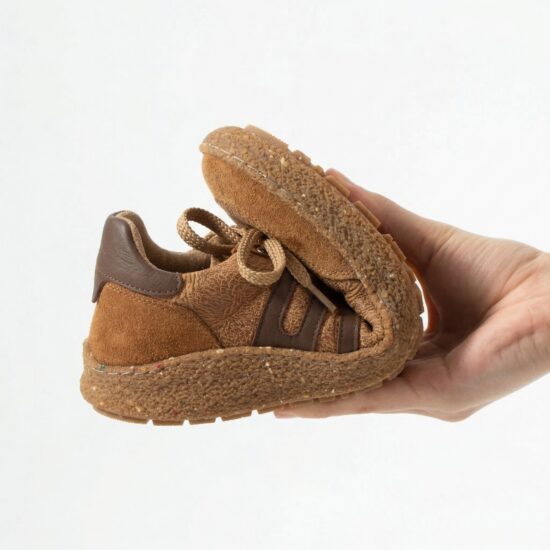 Дамски боси обувки с широка предна част - Caramel /