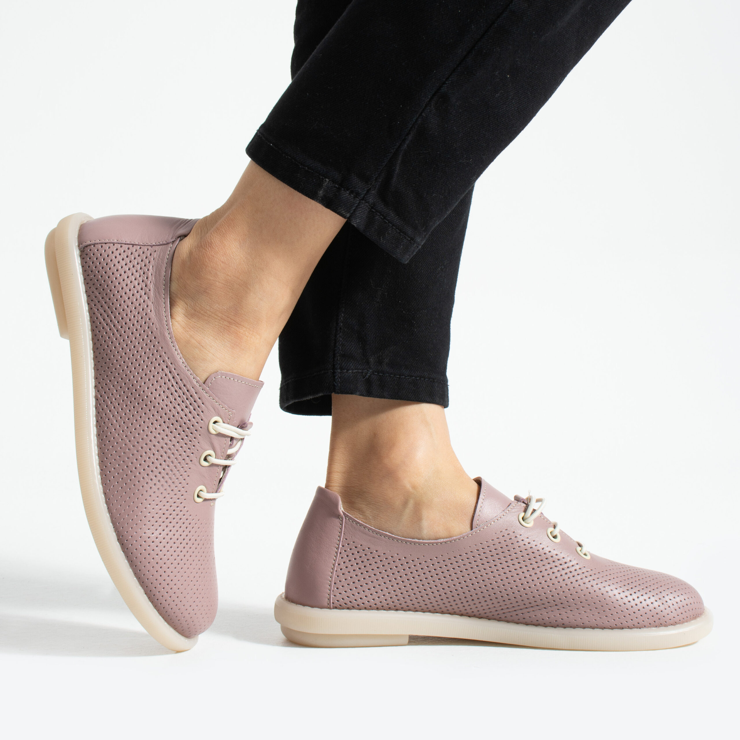 Дамски обувки с мемори пяна от естествена кожа – розови Ежедневни обувки 14 Дамски обувки с мемори пяна от естествена кожа - розови - Естествена кожа