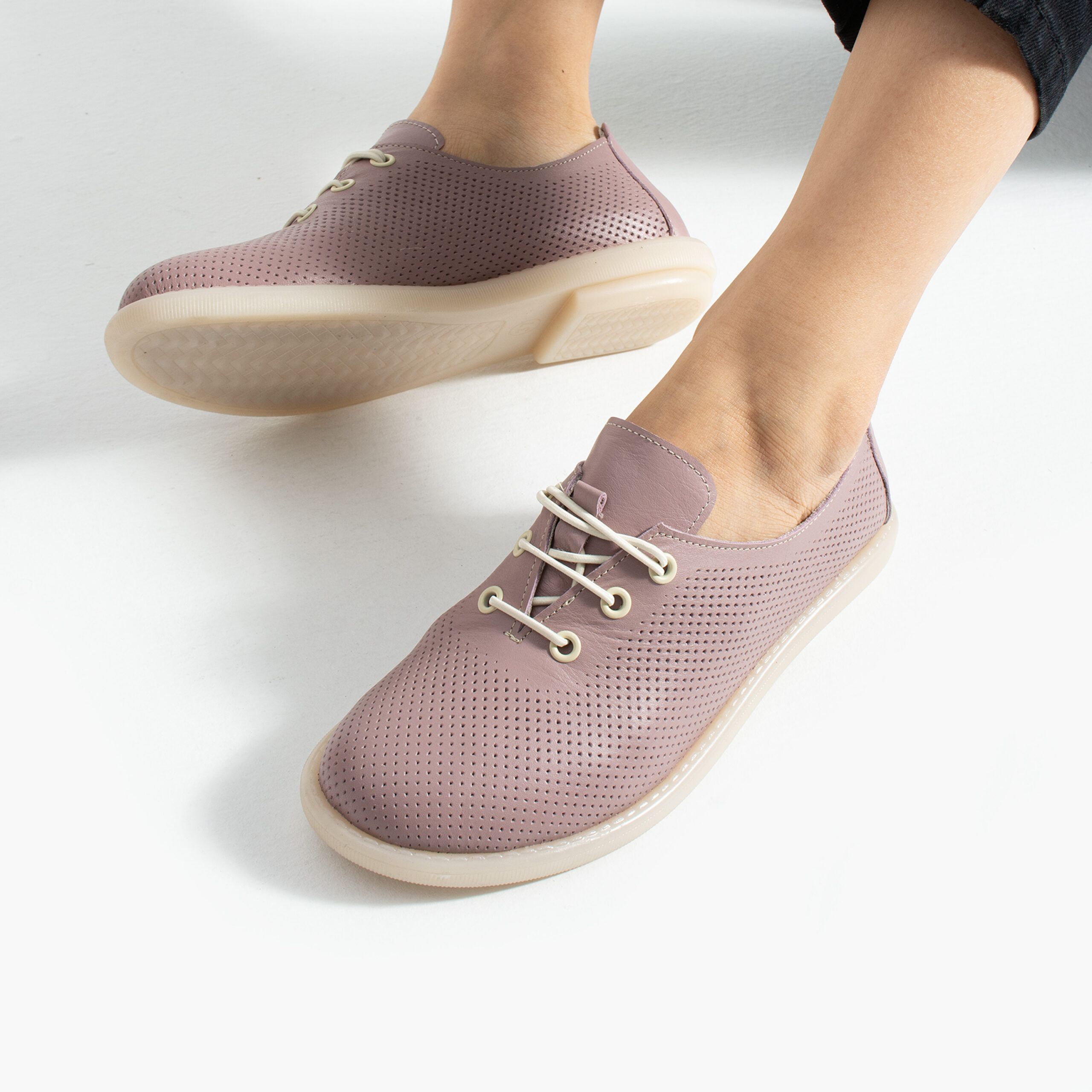 Дамски обувки с мемори пяна от естествена кожа – розови Ежедневни обувки 15 TS Memory Lite 10938 Розов