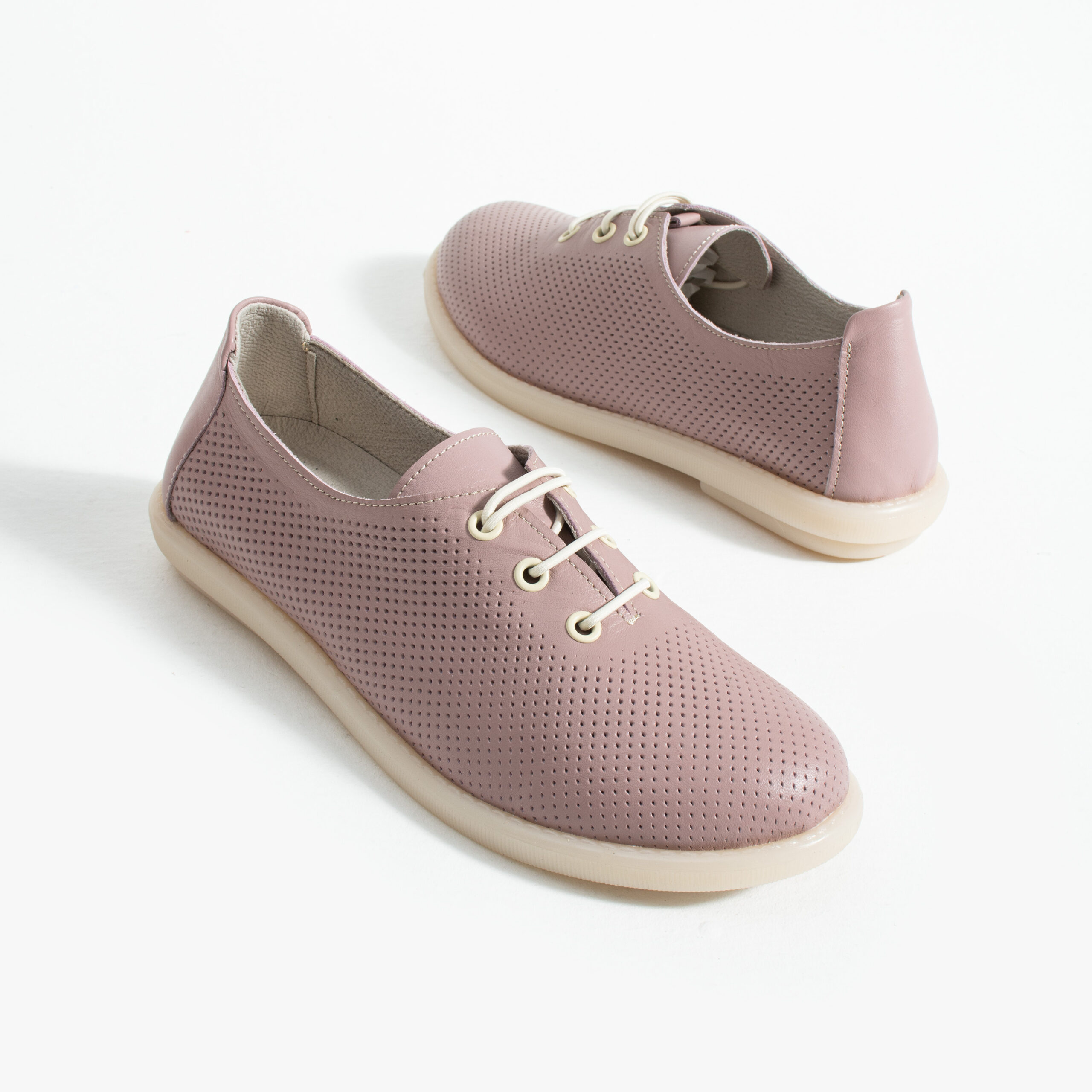 Дамски обувки с мемори пяна от естествена кожа – розови Ежедневни обувки 16 Дамски обувки с мемори пяна от естествена кожа - розови - поглед отстрани