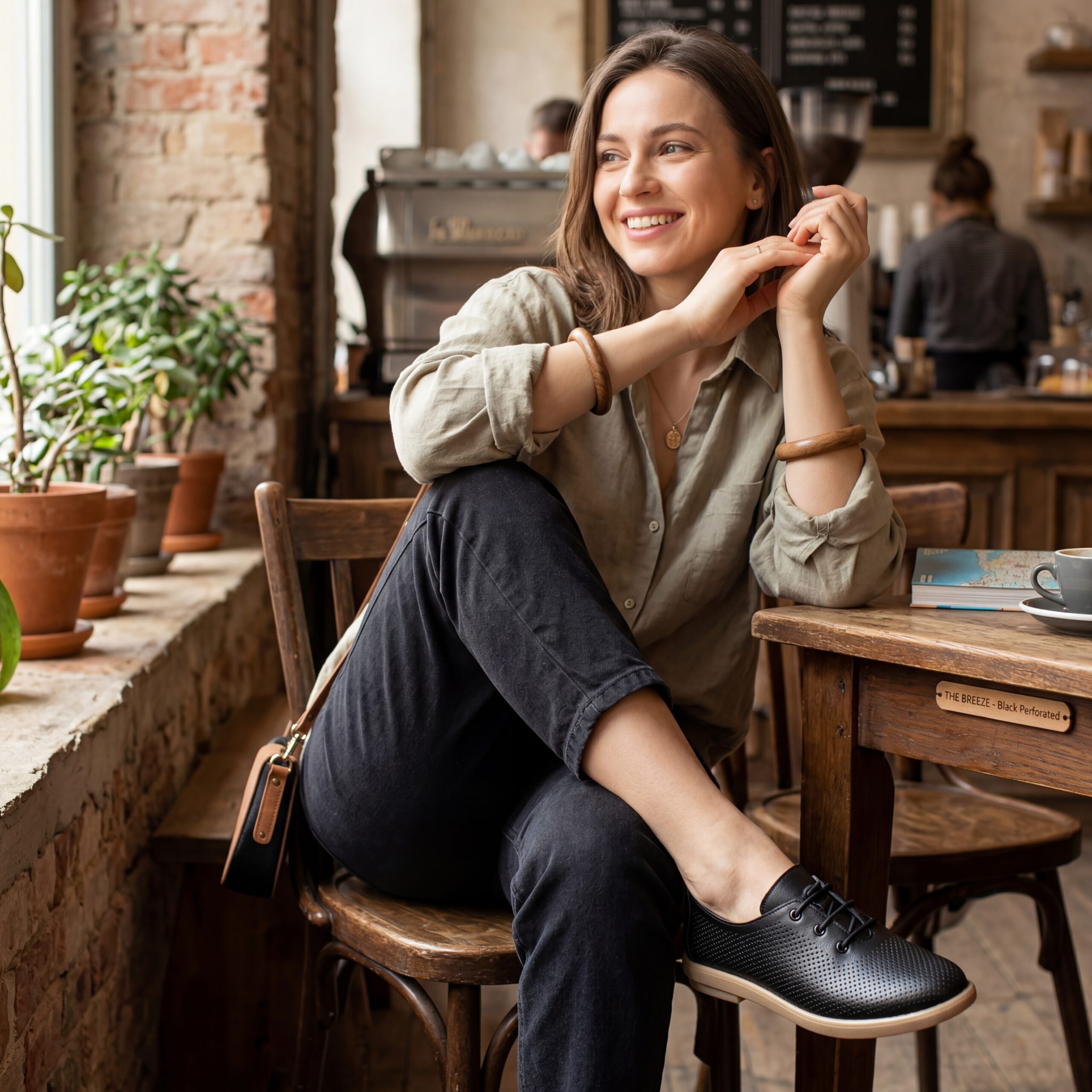 Дамски обувки с мемори пяна от естествена кожа – черни Ежедневни обувки 12 Дамски обувки с мемори пяна от естествена кожа - черни - Черен