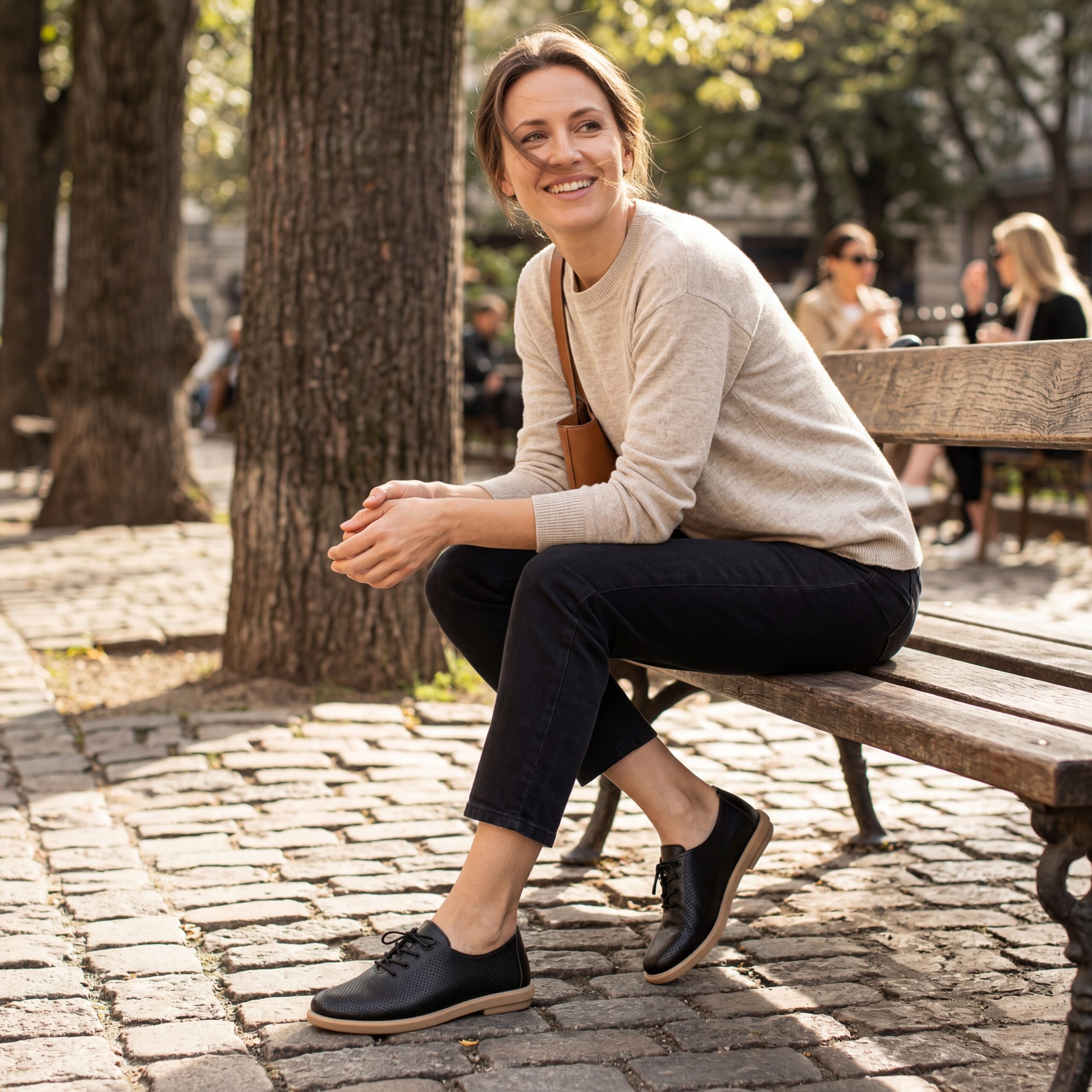 Дамски обувки с мемори пяна от естествена кожа – черни Ежедневни обувки 18 Дамски обувки с мемори пяна от естествена кожа - черни - детайл