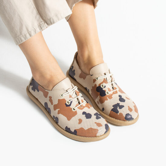 Дамски обувки с мемори пяна от естествена кожа с камуфлаж