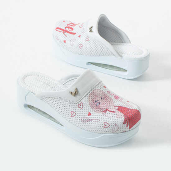 Анатомични работни чехли на платформа от естествена кожа - Chef — 5