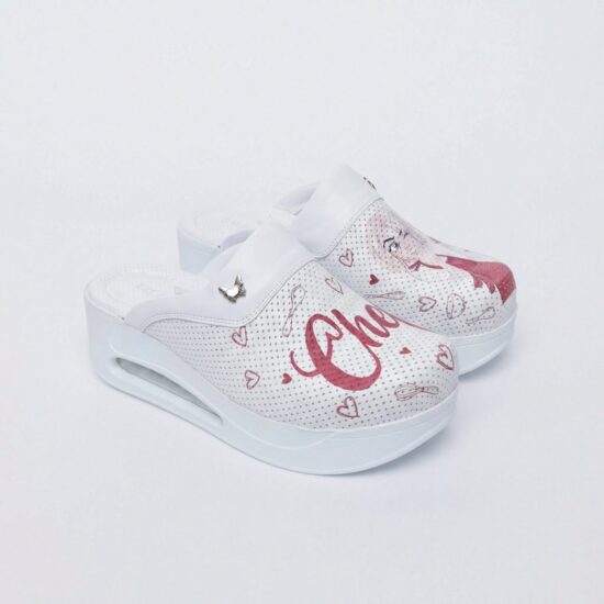 Анатомични работни чехли на платформа от естествена кожа - Chef — 6