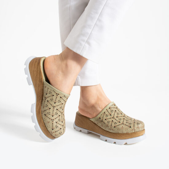 Дамски Imara Flora Olive от Естествена кожа