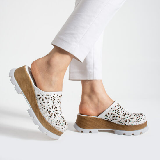 Дамски Imara Bloom White от Естествена кожа