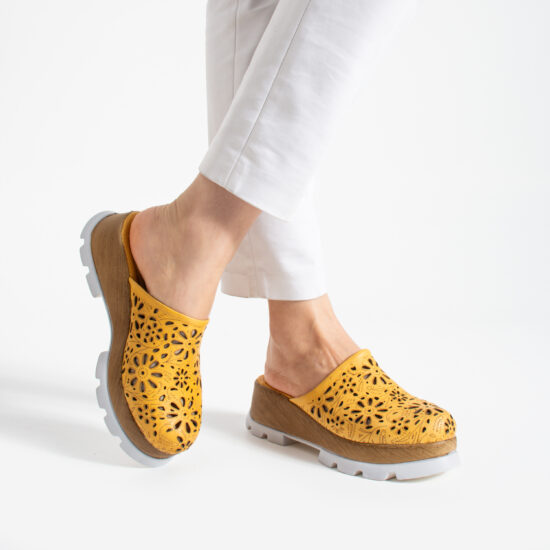 Дамски Imara Flora Ochre от Естествена кожа