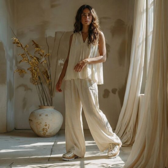 Златисто дамско сабо от естествена кожа на платформа