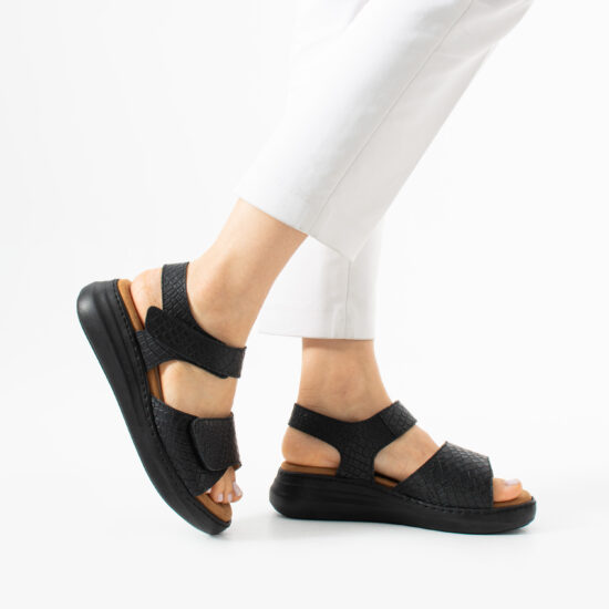 Дамски Marea Croco Black от Естествена кожа