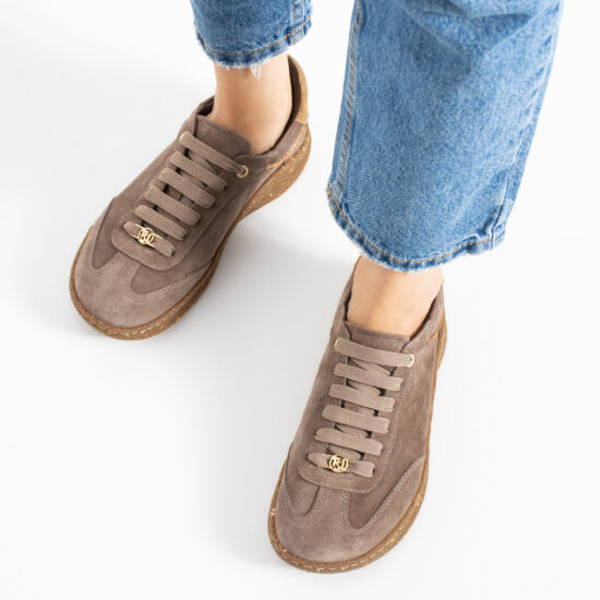 Дамски TSL Barefoot Icon Taupe от Естествен велур