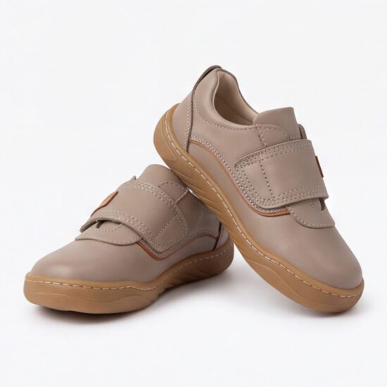 Боси обувки TSL Barefoot Mini Go Beige от Естествена кожа