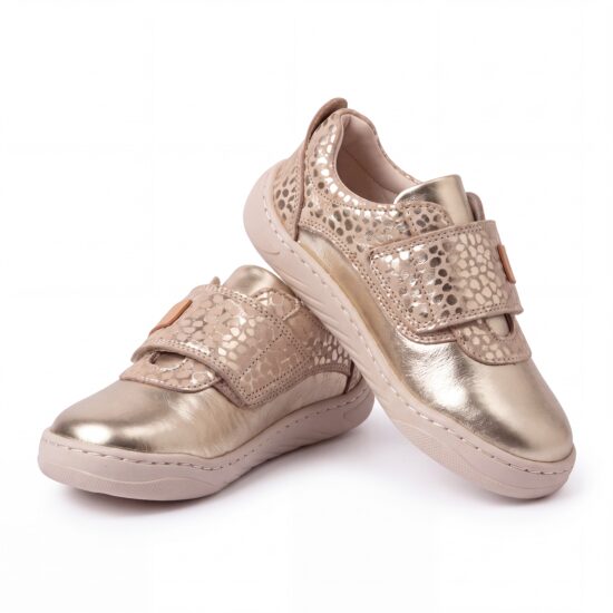 Боси обувки TSL Barefoot Mini Go Gold от Естествена кожа