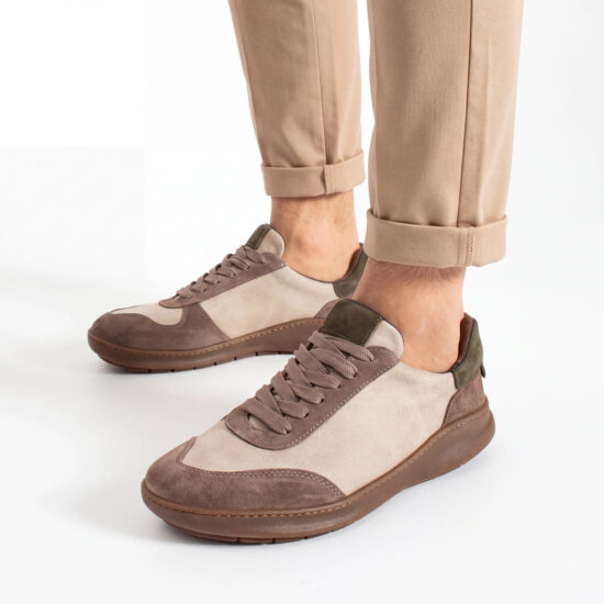 Мъжки спортни боси обувки от естествена кожа - TSL Barefoot Atlas Beige